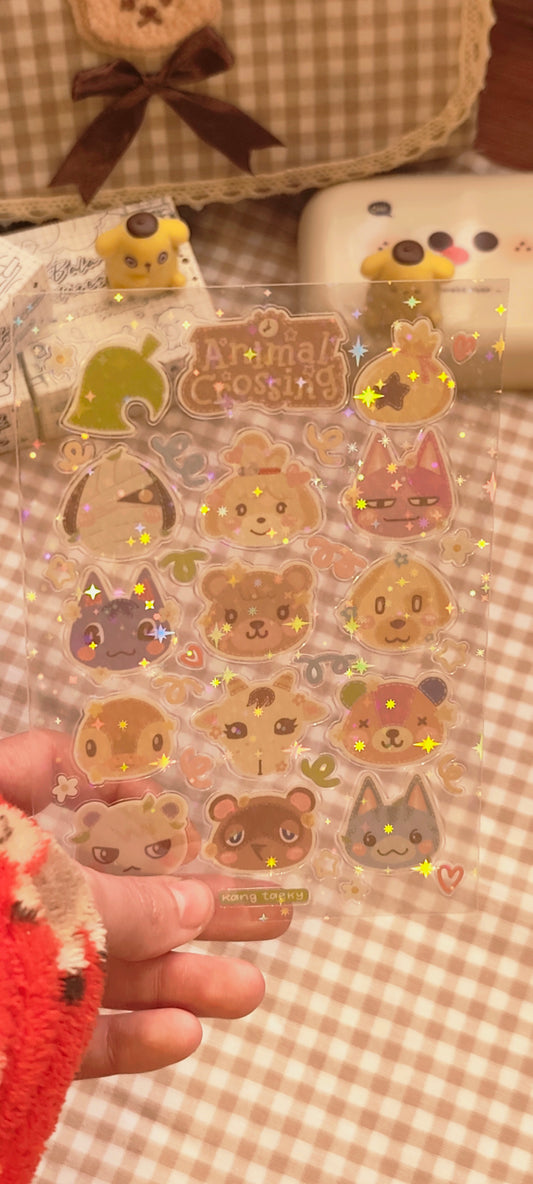 Lámina Holográfica Stickers - Animal Crossing