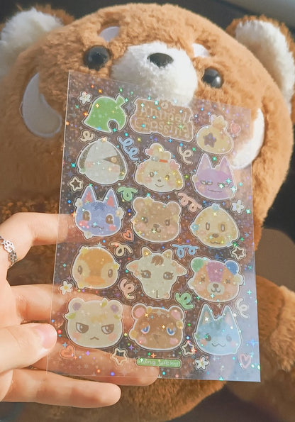 Lámina Holográfica Stickers - Animal Crossing