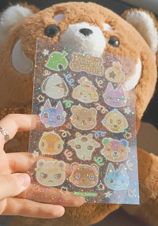Lámina Holográfica Stickers - Animal Crossing