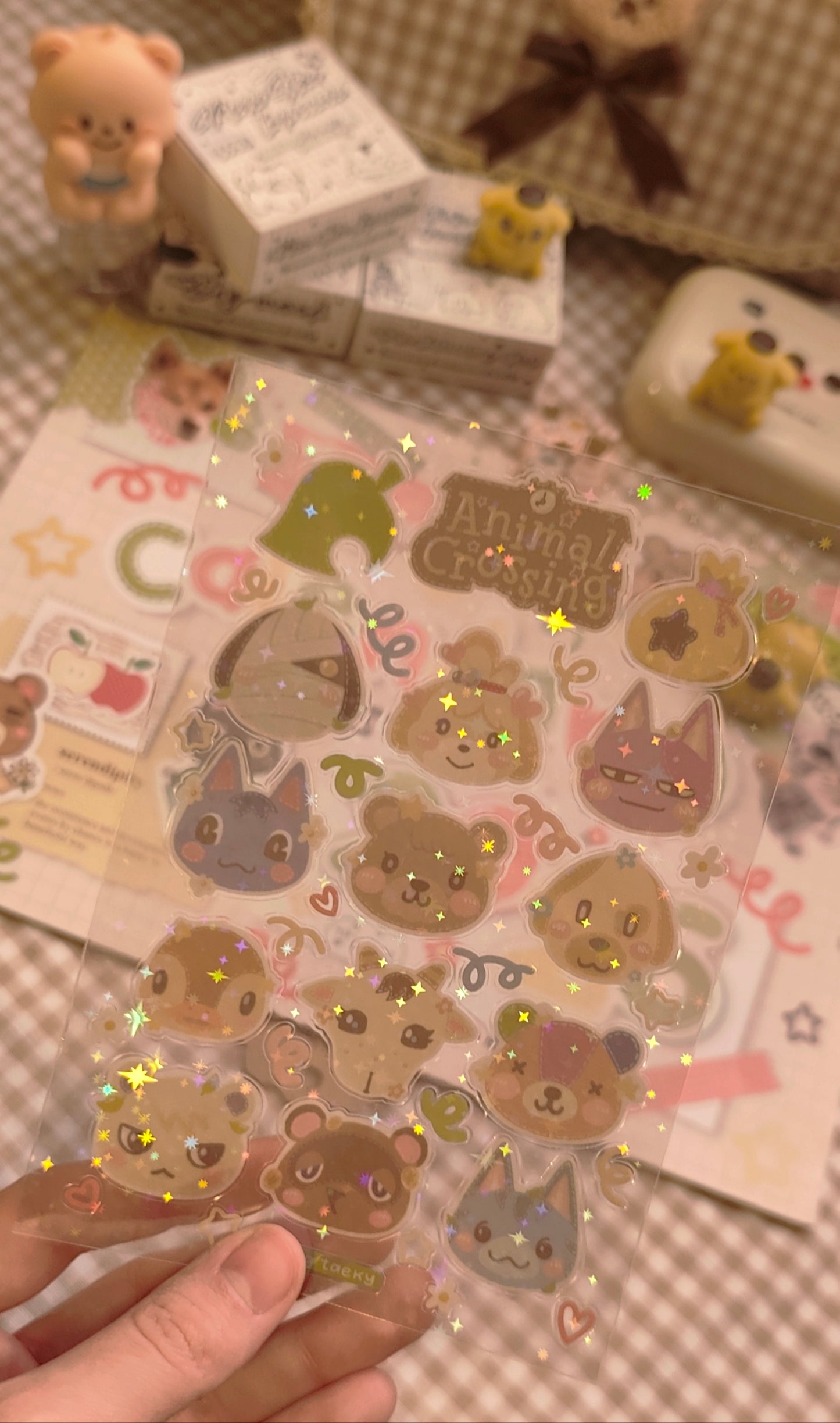 Lámina Holográfica Stickers - Animal Crossing