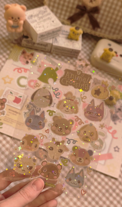 Lámina Holográfica Stickers - Animal Crossing