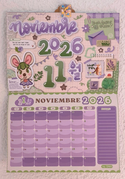 Calendario de pared - Animal Crossing by Kang Taeky // 강태키